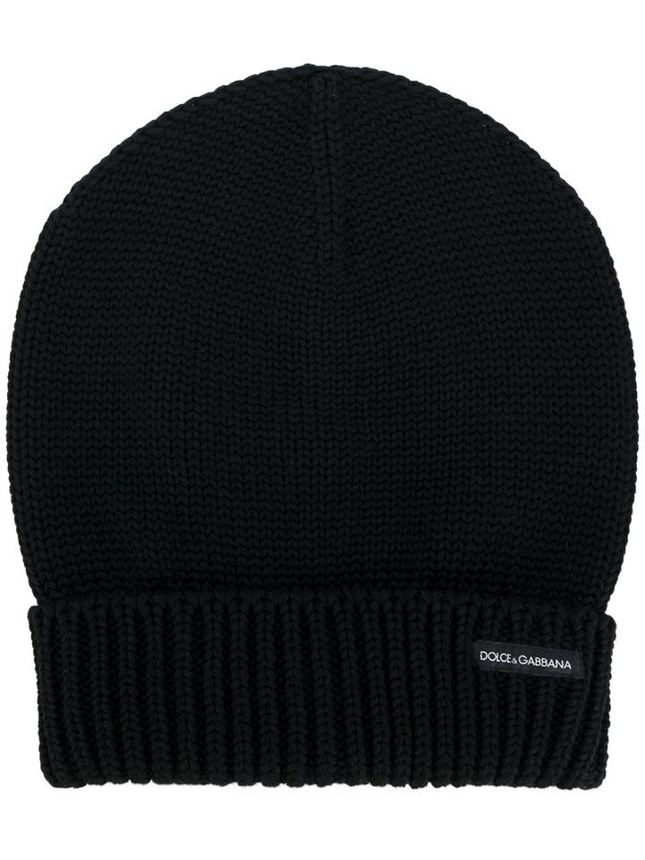 Dolce & Gabbana - Ribbed Beanie - Men - Virgin Wool - One Size, Black, Virgin Wool