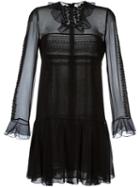 Giambattista Valli Crochet-trimmed Mini Dress, Women's, Size: 40, Black, Silk/polyester/polyamide