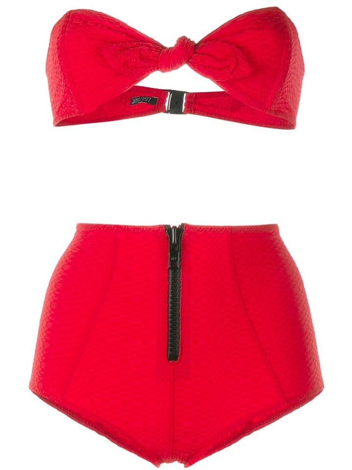 Lisa Marie Fernandez Poppy Zip Seersucker Bikini