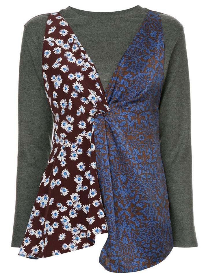 Le Ciel Bleu Pattern Mix Jersey - Grey