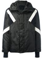 Neil Barrett Geometric Panelled Padded Coat, Men's, Size: Xl, Green, Polyamide/nylon/polyester/cotton