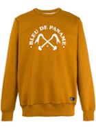 Bleu De Paname Logo Print Sweatshirt, Men's, Size: Small, Yellow/orange, Cotton