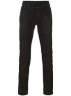 Neil Barrett Ribbed Panelled Jeans, Men's, Size: 34, Black, Cotton/polyurethane