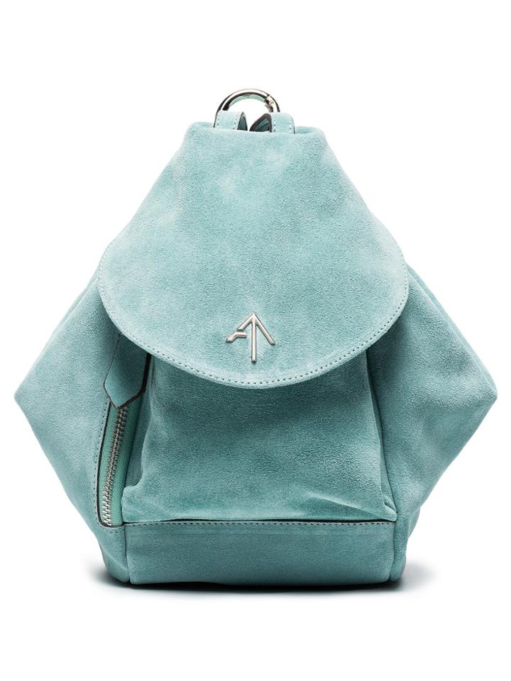 Manu Atelier Blue Mini Fernweh Suede Backpack