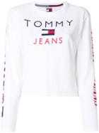 Tommy Jeans Flag Print Longsleeved T-shirt - White