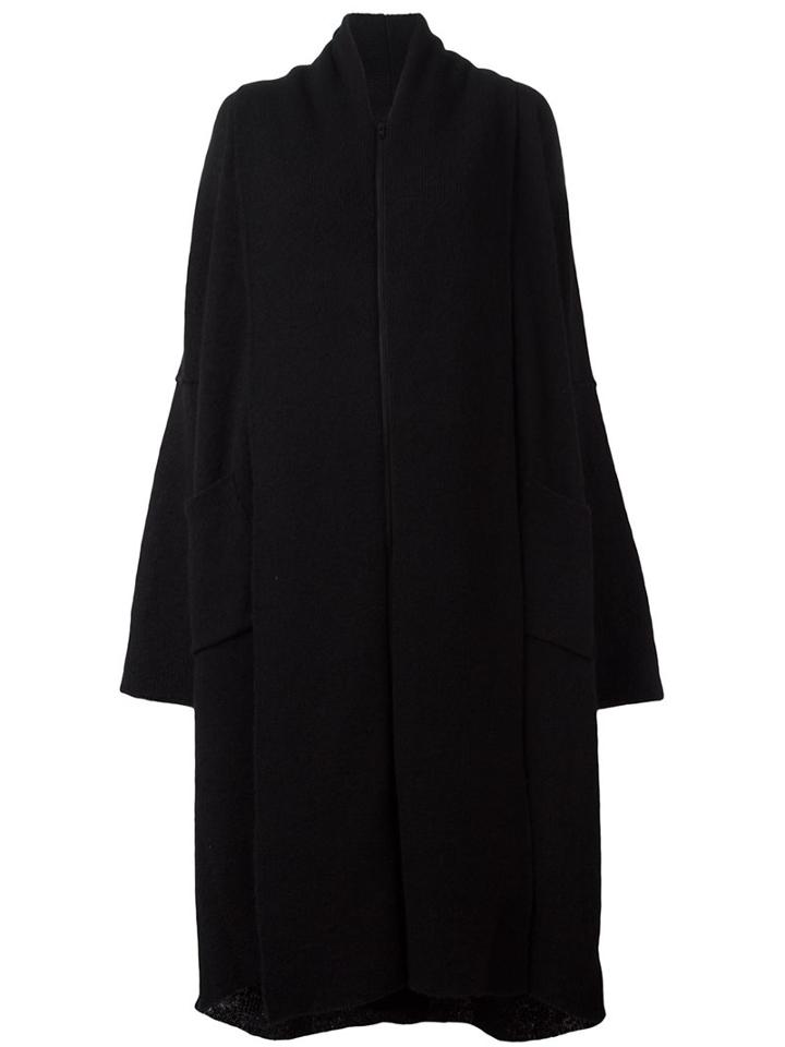 Yohji Yamamoto Oversized Cardi-coat, Women's, Size: 2, Black, Nylon/wool
