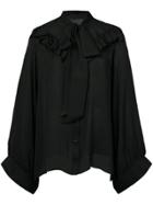 Nili Lotan Boxy Pussy Bow Shirt - Black