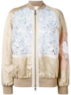 No21 Embroidered Bomber Jacket, Women's, Size: 38, Nude/neutrals, Viscose/polyester/cotton