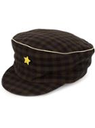 Undercover Plaid Baker Boy Hat - Brown