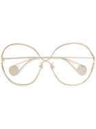 Gucci Eyewear Oversized Round Frame Glasses - Gold