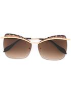 Alexander Mcqueen Eyewea Squared Cat Eye Sunglasses - Metallic