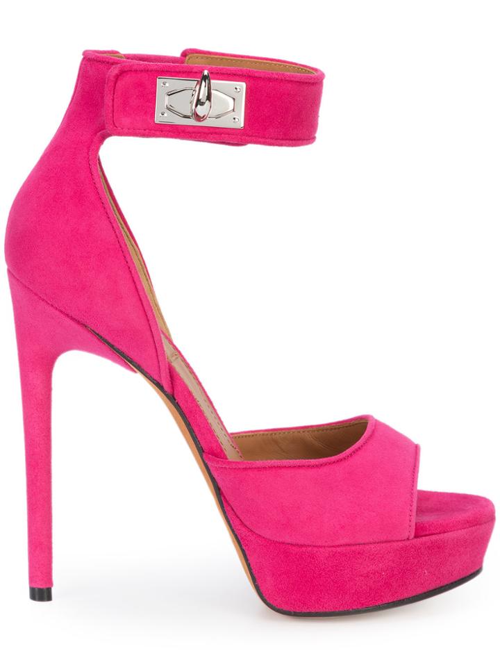 Givenchy Shark Lock Sandals - Pink & Purple