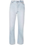 Re/done - Cropped Straight Jeans - Women - Cotton - 27, Blue, Cotton