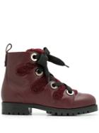 Jimmy Choo Bei Shearling Trimmed Boots - Red