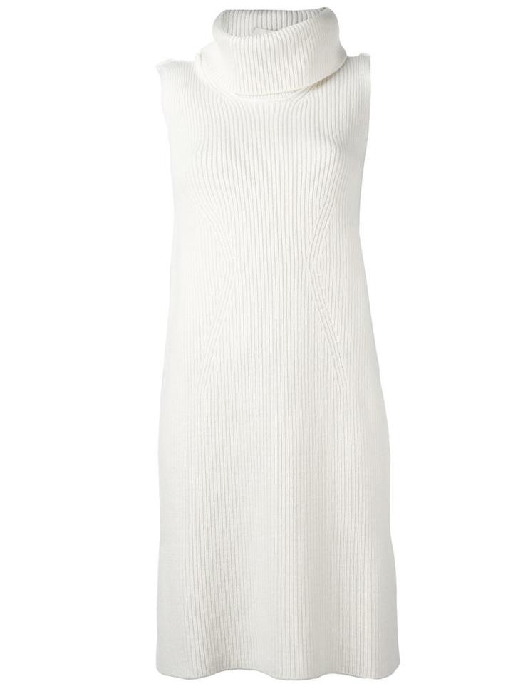 Ports 1961 Longline Knitted Vest, Women's, Size: Medium, White, Virgin Wool