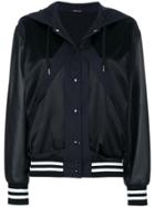 Maison Margiela Hooded Stripe Detail Jacket - Black