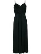 Loris Azzaro Vintage Gathered Long Dress - Black