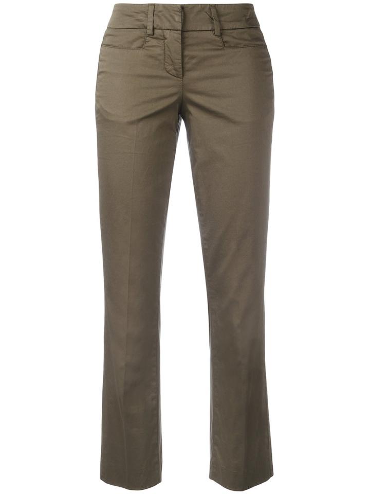 Dondup - Flared Cropped Trousers - Women - Cotton/spandex/elastane - 44, Green, Cotton/spandex/elastane