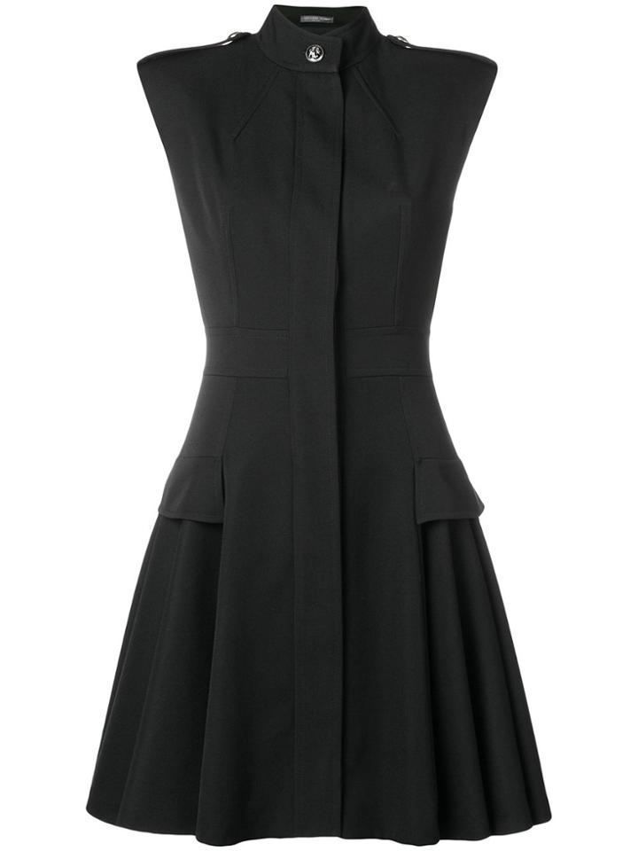 Alexander Mcqueen Pleated Detail Dress - Black