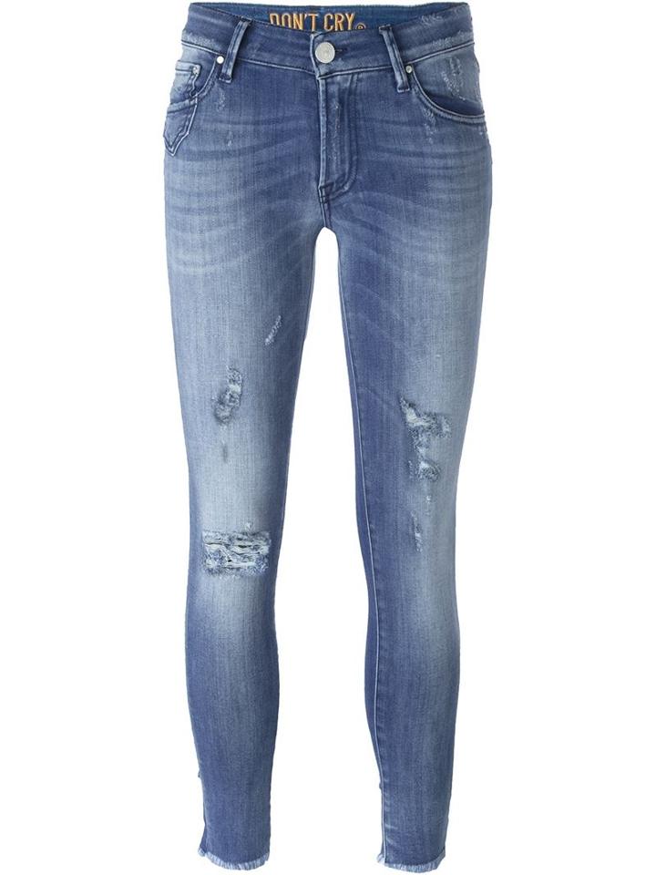 Don T Cry Felicia Distressed Skinny Jeans, Women's, Size: 27, Blue, Cotton/polyester/spandex/elastane
