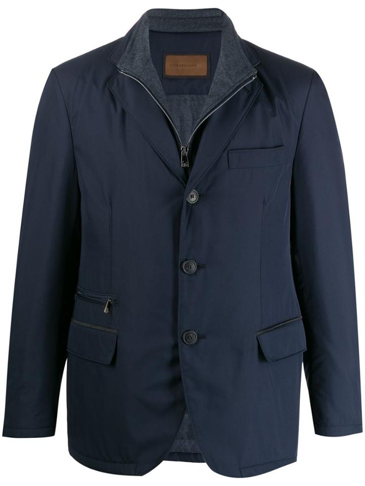 Corneliani Layered Single-breasted Blazer - Blue
