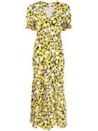 Rixo Ariel Printed Midi Dress - Yellow