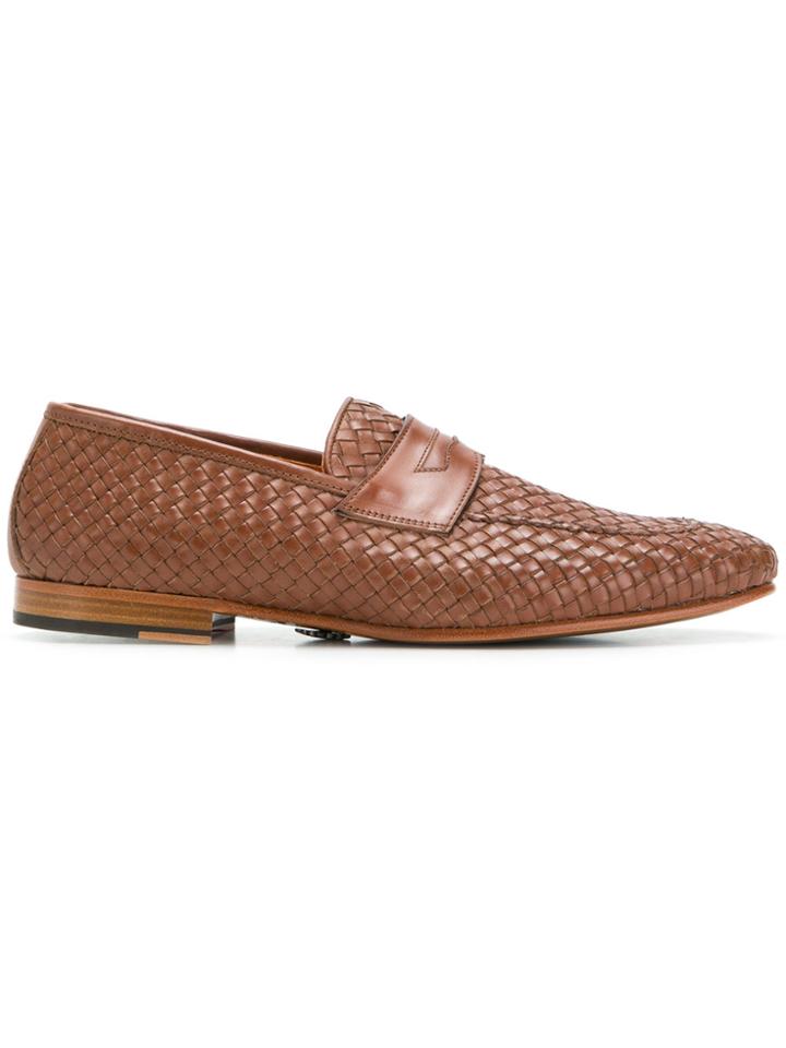 Andrea Ventura Woven Loafers - Brown
