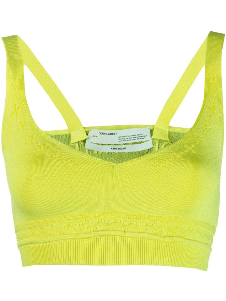 Off-white Logo Knit Bralette Top - Yellow