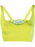 Off-white Logo Knit Bralette Top - Yellow