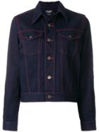 Calvin Klein Contrast Stitching Denim Jacket - Blue