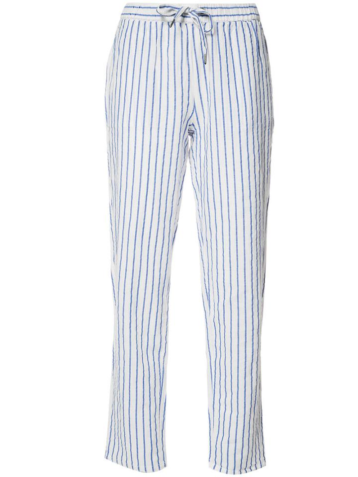 Onia Ella Stripe Pant, Size: Medium, White, Cotton/linen/flax