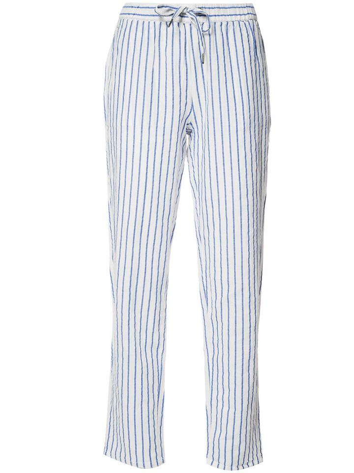 Onia Ella Stripe Pant, Size: Medium, White, Cotton/linen/flax