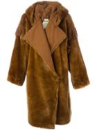 Jc De Castelbajac Vintage Faux Fur Oversized Coat, Women's, Size: Large, Brown