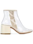 Mm6 Maison Margiela Flared-heel Ankle Boots - Nude & Neutrals