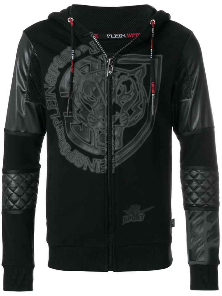 Plein Sport Printed Zip Up Sweatshirt - Black