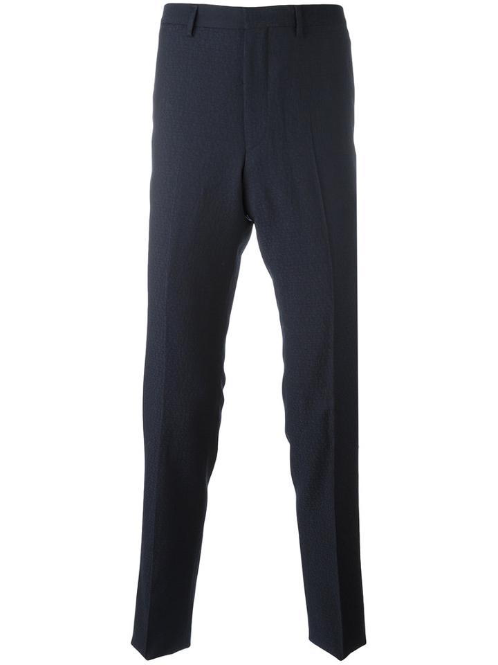 Kenzo Straight Cut Trousers, Men's, Size: 50, Blue, Virgin Wool