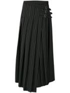 Mcq Alexander Mcqueen Buckled Pleated Skirt - Black