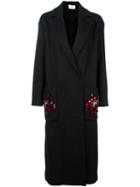 Anya Hindmarch 'space Invaders' Coat, Women's, Size: Medium, Black, Virgin Wool/mohair/alpaca/viscose