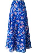 Isabel Marant Floral Maxi Skirt, Women's, Size: 38, Blue, Silk/polyester