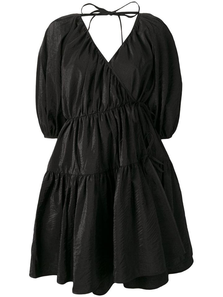 Cecilie Bahnsen Puff Sleeve Wrap Dress - Black