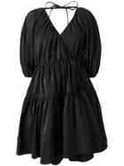 Cecilie Bahnsen Puff Sleeve Wrap Dress - Black