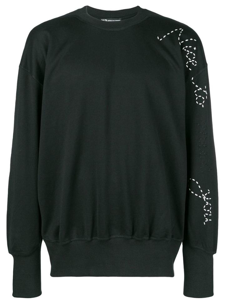 Y-3 Sashiko Slogan Sweatshirt - Black