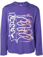 Napa By Martine Rose Abstract Print Long Sleeve Top - Purple