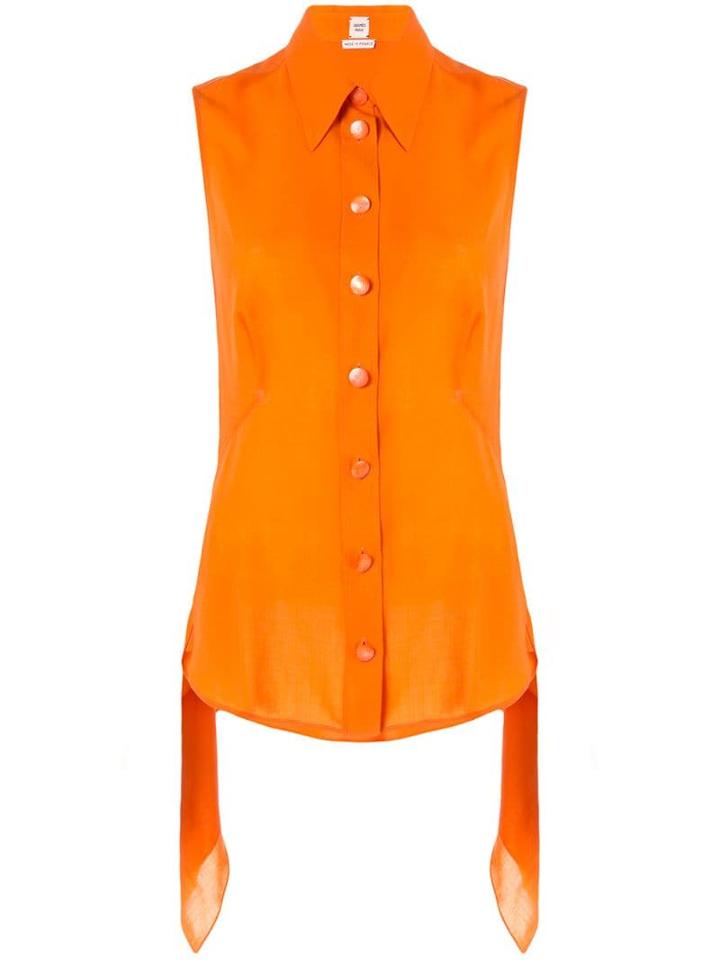 Hermès Pre-owned Layered Pointed Sleeveless Blouse - Orange