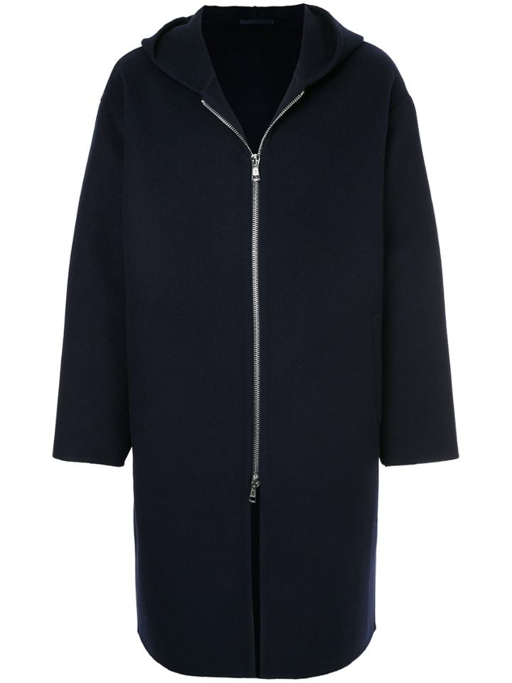H Beauty & Youth Hooded Zip Coat - Blue