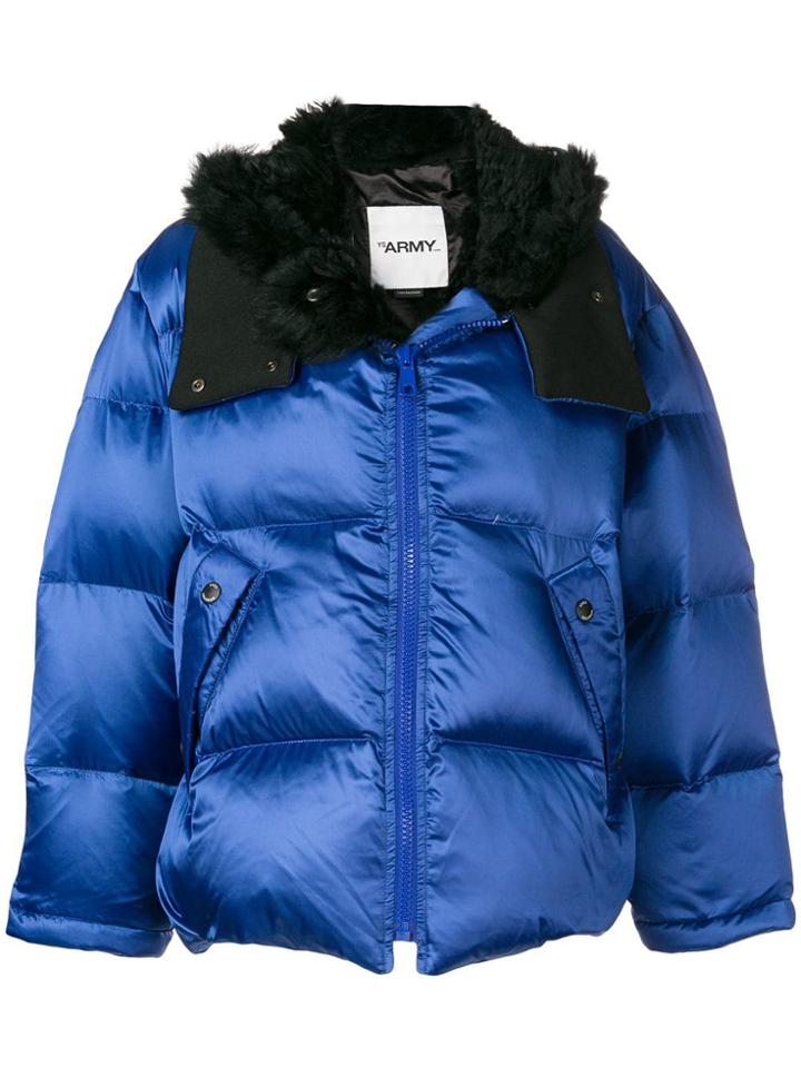 Yves Salomon Army Padded Hooded Jacket - Blue