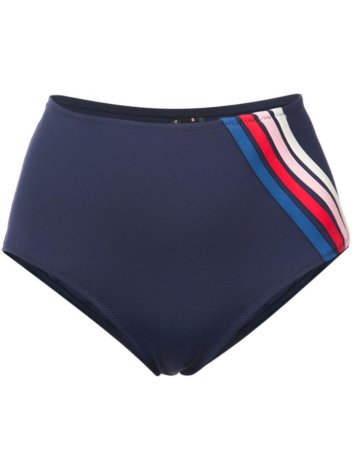 Morgan Lane Striped Joan Bikini Bottom - Blue