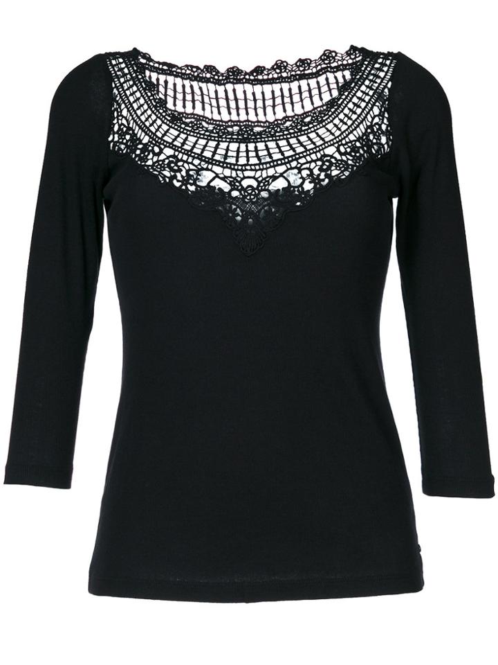Diesel Lace Trim Top - Black
