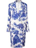 Victoria Victoria Beckham Tailored Overcoat, Women's, Size: 10, Blue, Cotton/linen/flax/viscose/zamac