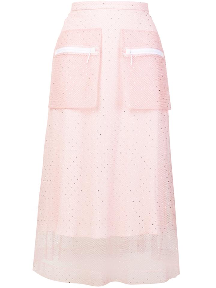 Christopher Kane Net Peg Bag Swarovski Skirt - Pink & Purple